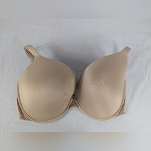 Lane Bryant Cacique Smooth Boost Plunge Bra Beige Underwire Lingerie Size 40H